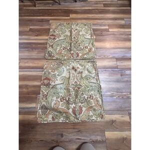 Pottery Barn SIMONE 2 Euro Pillow Shams Cotton Linen Blend Jacobean
